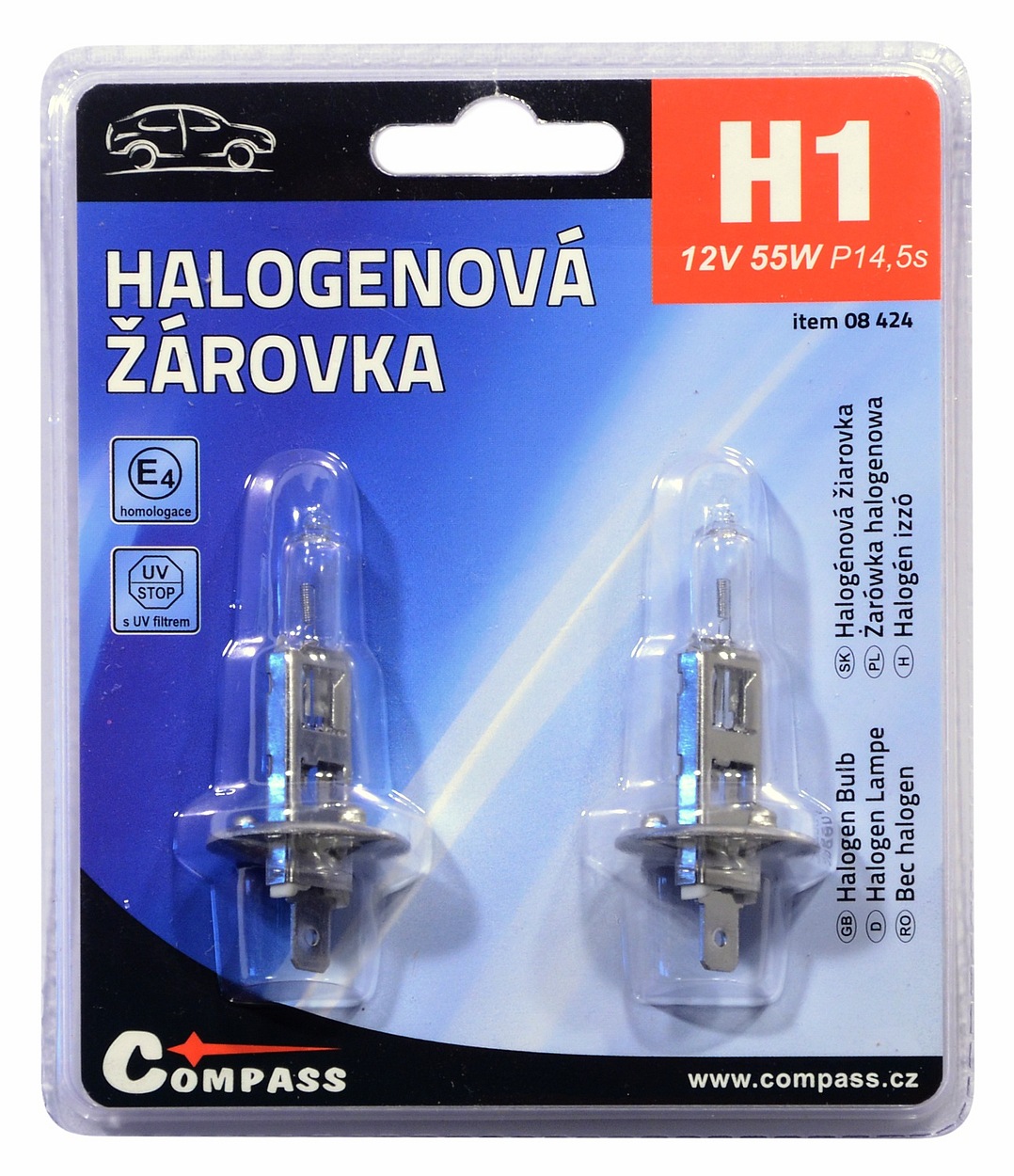 COMPASS Compass Žárovka 12V H1 55W P14,5s blister 2ks