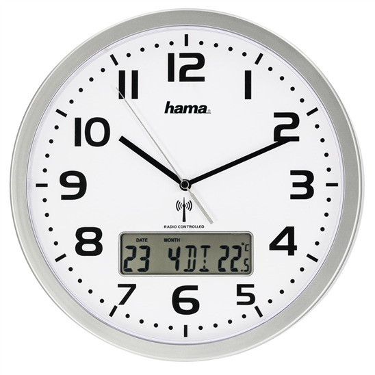 HAMA Hama 186333 nástěnné hodiny dat./tepl.
