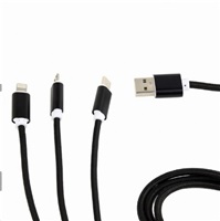 GEMBIRD GEMBIRD Kabel CABLEXPERT USB A Male/Micro B + Type-C + Lightning, 1m, opletený, černý, blister