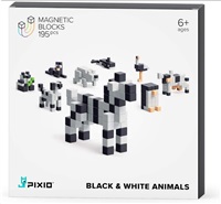 PIXIO PIXIO Black & White Animals magnetická stavebnice