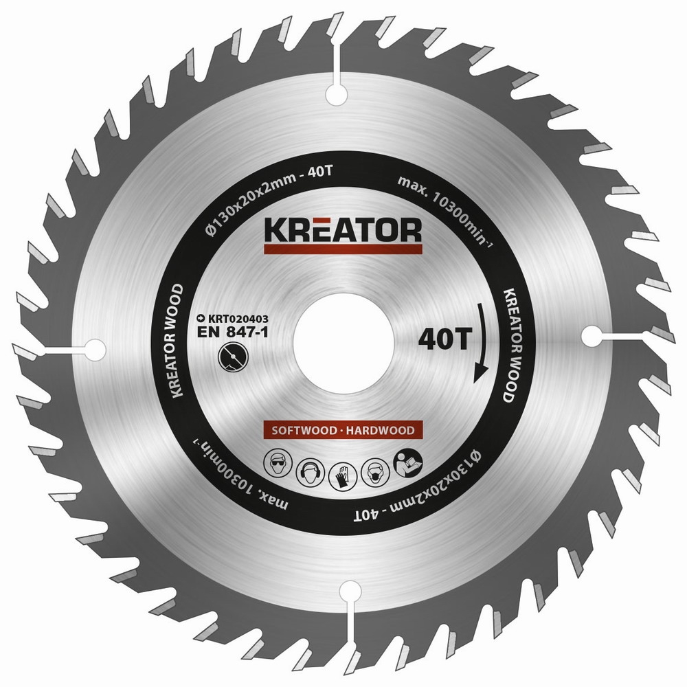 KREATOR Pilový kotouč na dřevo 130mm, 40T