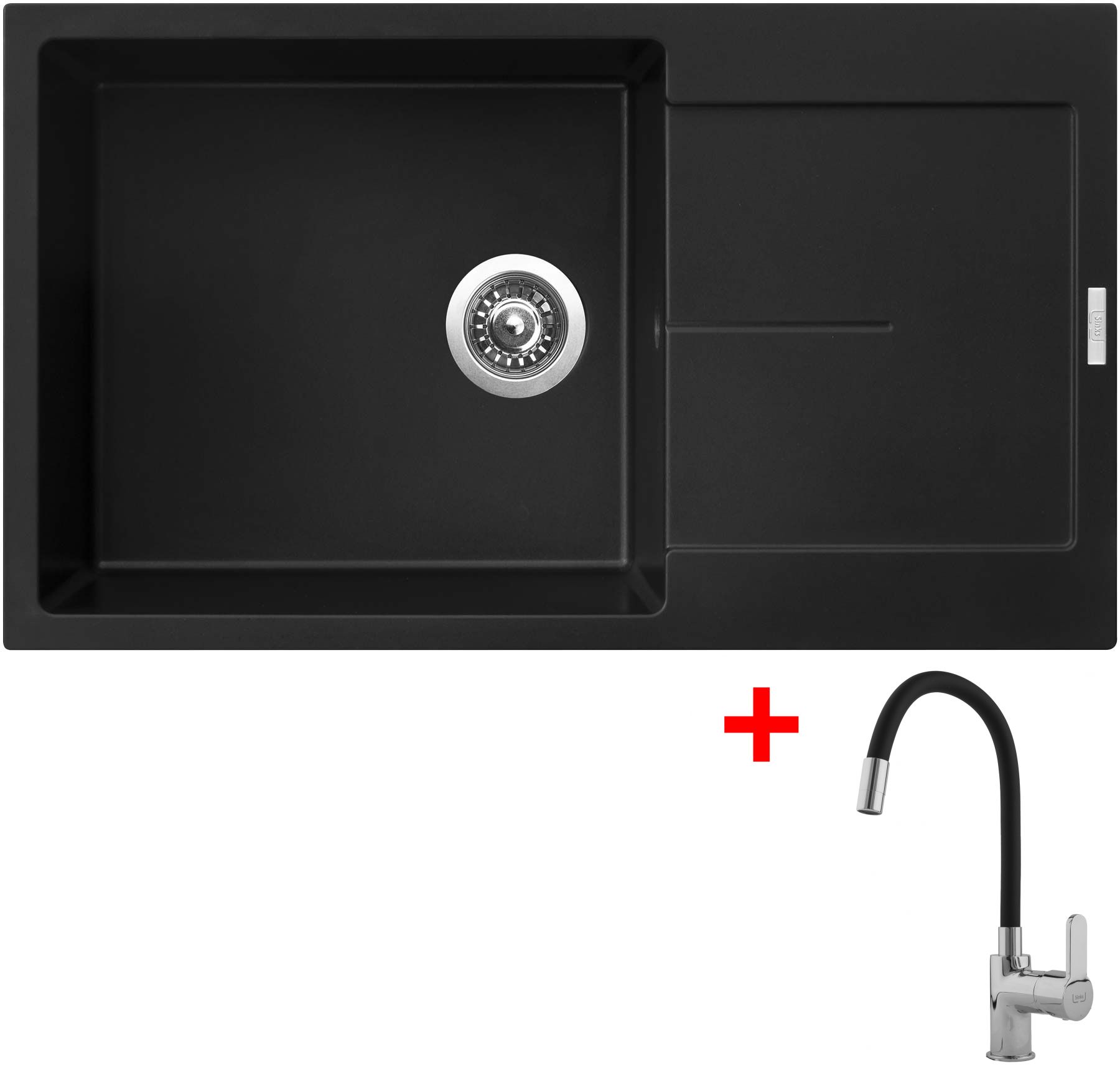 SINKS Sinks ULTIMA 860 XXL Pureblack + Flexia