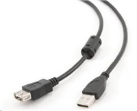 GEMBIRD GEMBIRD Kabel USB 2.0 A-A prodlužovací 4,5m (černý, HQ s ferritovým jádrem)
