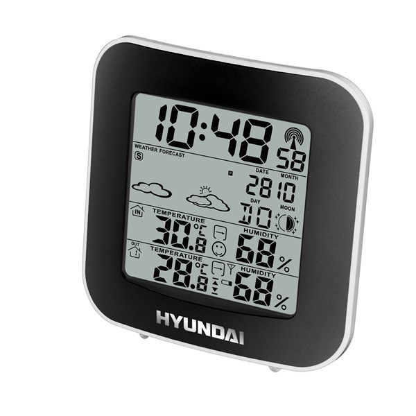 HYUNDAI - ČERNÁ Meteorologická stanice Hyundai WS 8236, černo-stříbrná barva