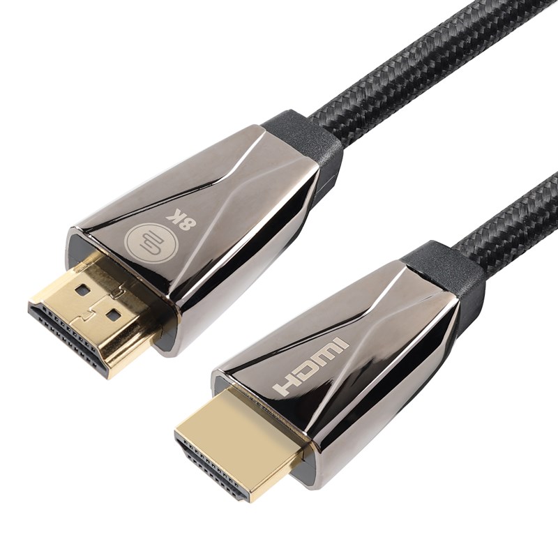 GOGEN Kabel GoGEN HDMI 2.1 / 8K UHD, 1m, pozlacený, opletený, černý