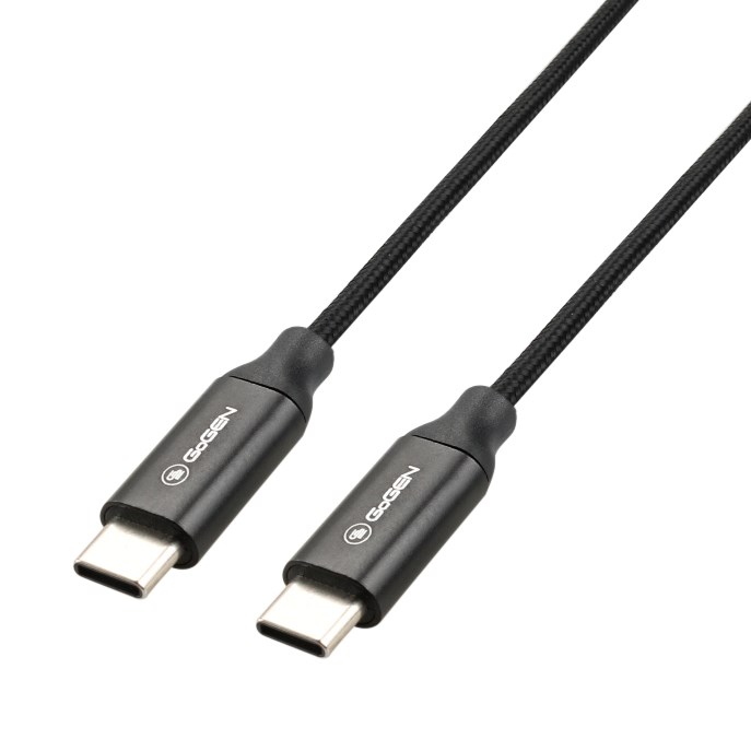 GOGEN Kabel GoGEN USB-C / USB-C, 1m, opletený, 100W, černý